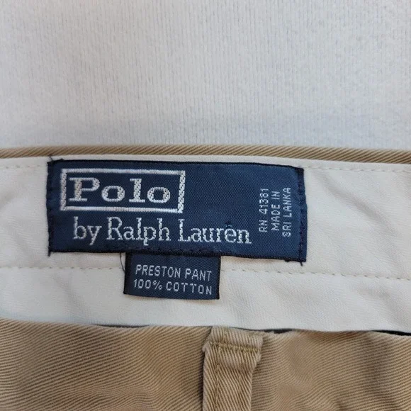 Polo Ralph Lauren Mens 33x30 Brown Preston Straight Mid Rise Trousers Preppy - Picture 6 of 10